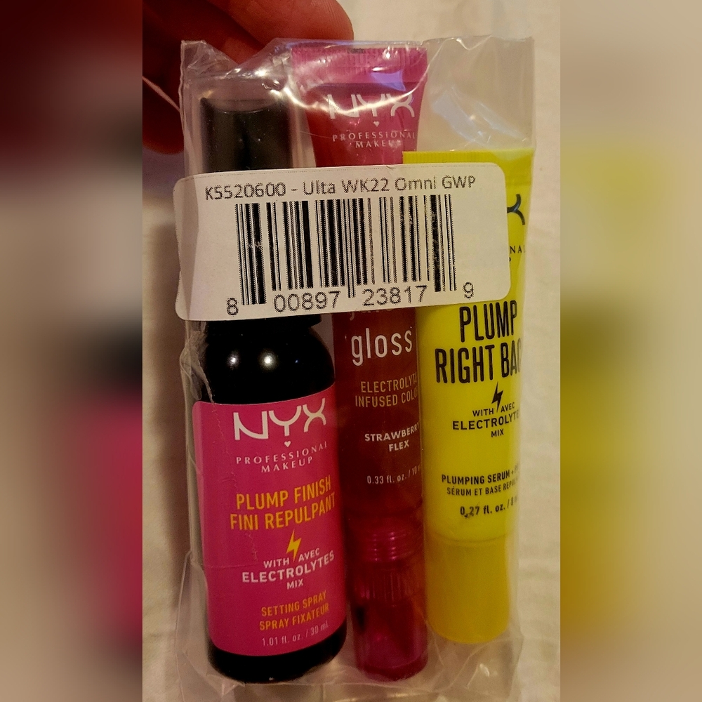 NYX Plump Finish Setting Spray, Juice Lip Gloss, Plump Right Back Serum Primer